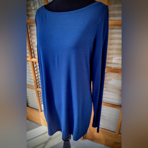 Eileen Fisher Long Sleeve Boat Neck Top, Royal Blue, Small, Perfect Condition! - Picture 3 of 10